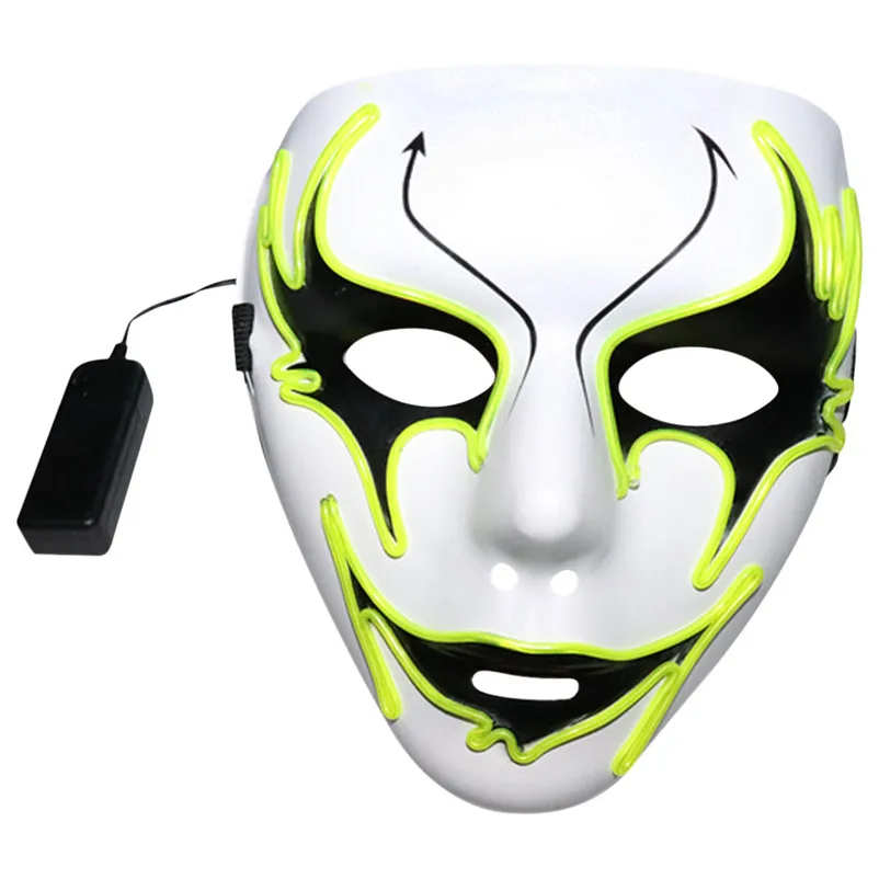 Mask halloween Party Sound Reactive LED Mask Dance Rave Light Up Adjustable Mask Rave Adults maskeren dropshipping S18#N (4)