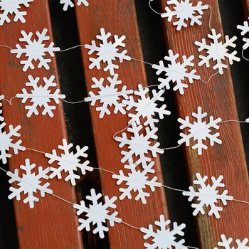

Christmas Snowflakes Pendants Flag Strings Garlands Hanging Winter Party Decor