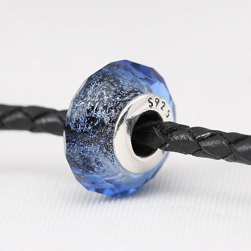 

Оригинальные блестящие голубые блестящие бриллианты подходят для женских браслетов Pandora, подарочные украшения «сделай сам»