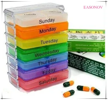 

Hot ! New English small colored seal kit portable kit one week Layer 7 small folding portable kit kit organizer box storage box
