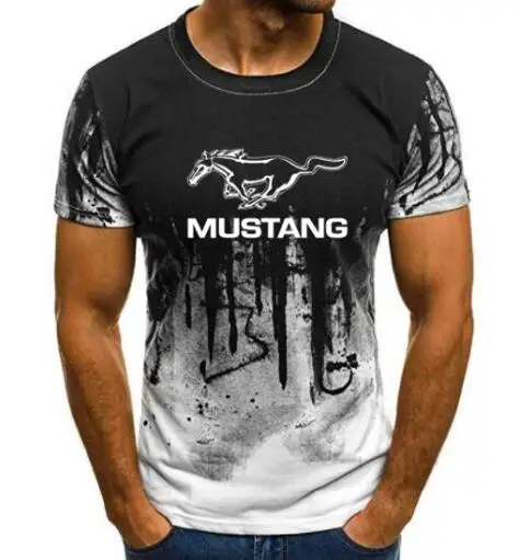 4 Ford Mustang Футболка мужская градиентный цвет короткий рукав Beefy Muscle Базовая плотная блузка рубашка Топ Повседневная забавная футболка Летняя JYF - Цвет: 4