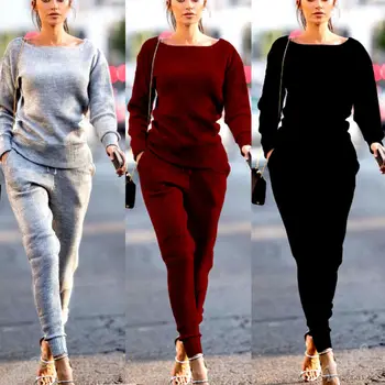 

New Women Jogger Fashion Casual Simple Daily Spring Summer Sets Casual Tracksuit Hoodies Sweatshirt Pants 2Pcs Suits Sport Wear