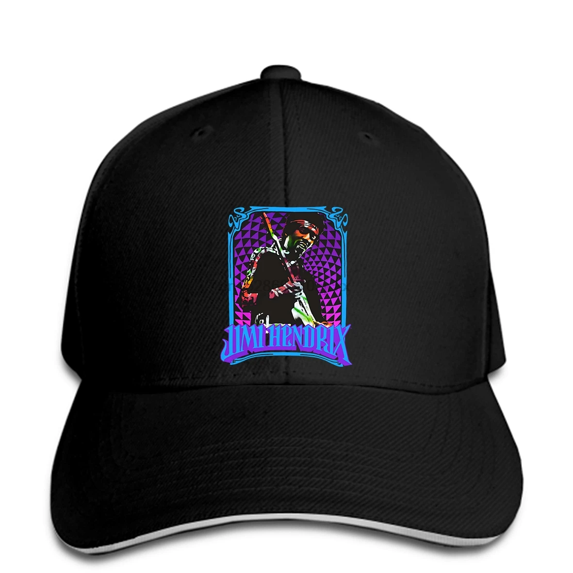 Printed Men Baseball cap Funny Men Hendrix Fractal Frame Baseball cap Black snapback hat Peaked