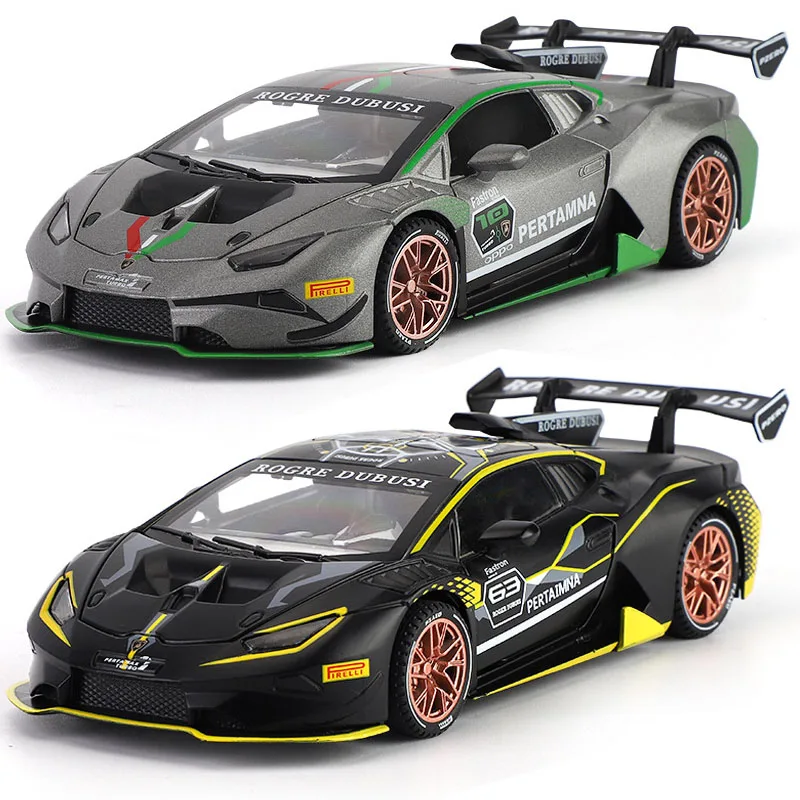 1:32 HURACAN ST coche EVO de aleación de coche deportivo modelo fundición sonido luz carreras de Super elevación cola juguetes para niños de regalo de Navidad