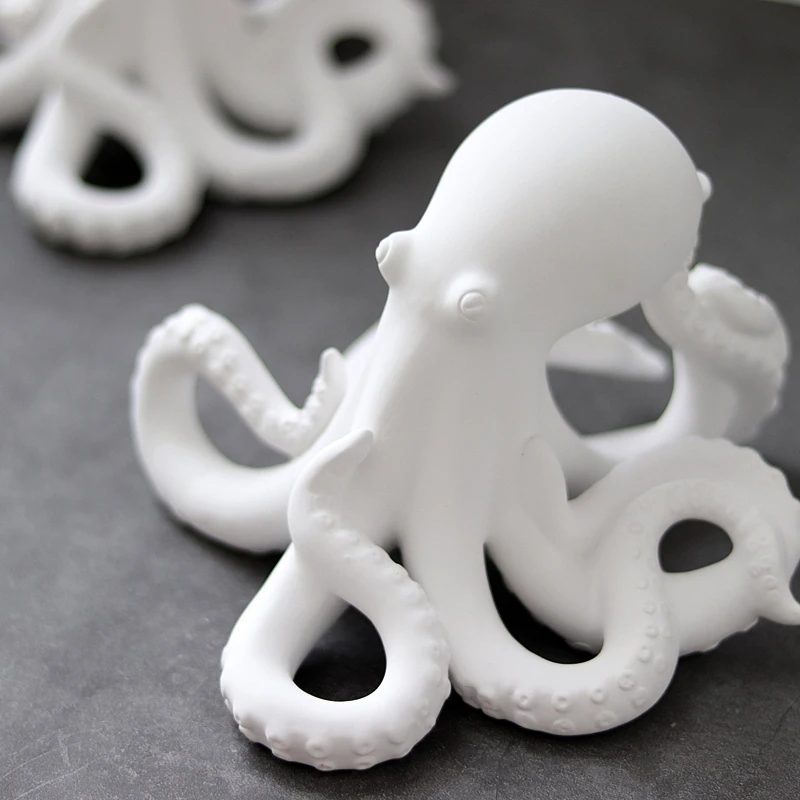 Креативная Матовая Белая неглазурованная Статуэтка осьминог украшение для дома