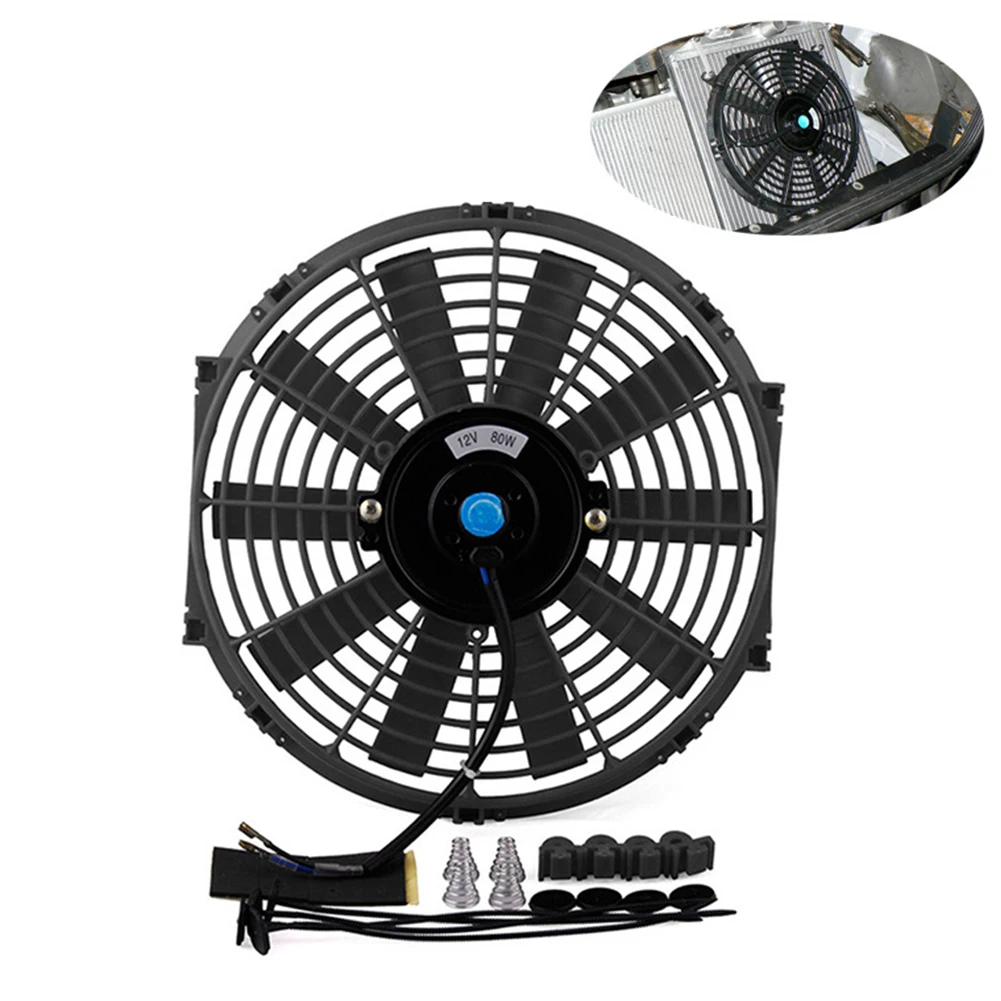 

Easy Installed Car Radiator Low Noise Universal Water Tank Mount Kit Slim Cooling Fan Replacement Durable Push Pull Electric
