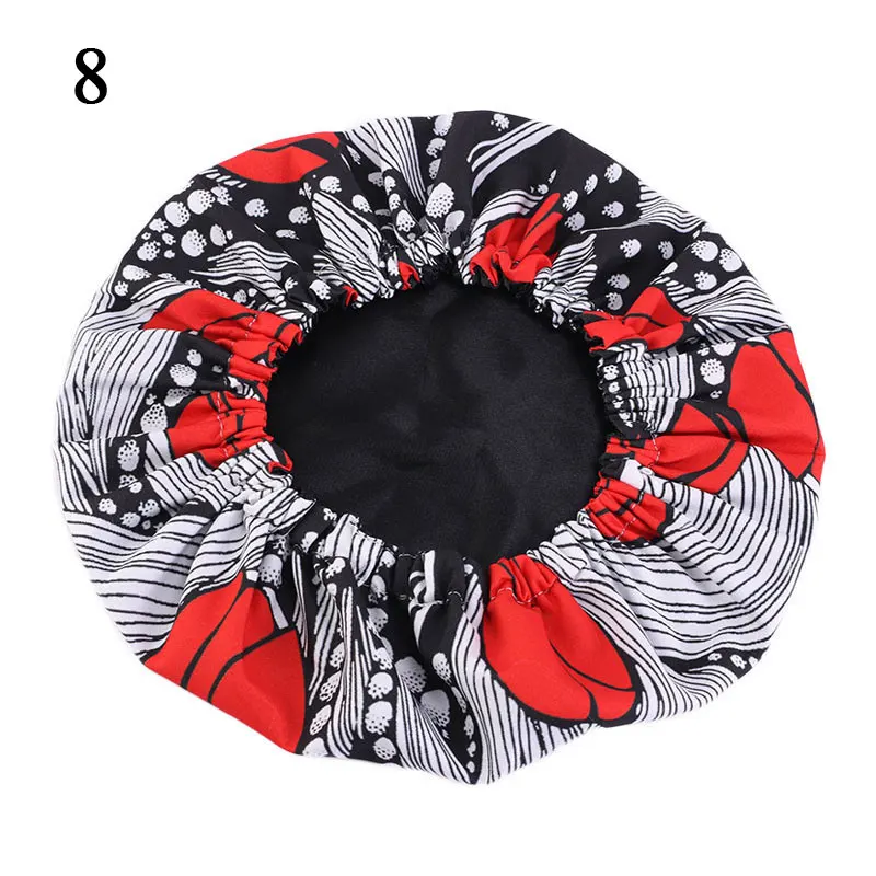 New Extra Large Sleep Cap kids Adjustable African print Ankara Satin Bonnet sleep cap turban hat Night Sleep Beanie Chemo Cap men's skullies and beanies