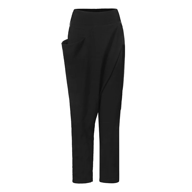 Черный ZANZEA, элегантные, Pantalon, повседневные, длинные, палаццо, женские штаны-шаровары, модные, женские, с большими карманами, с боковой молнией, брюки размера плюс - Цвет: Черный