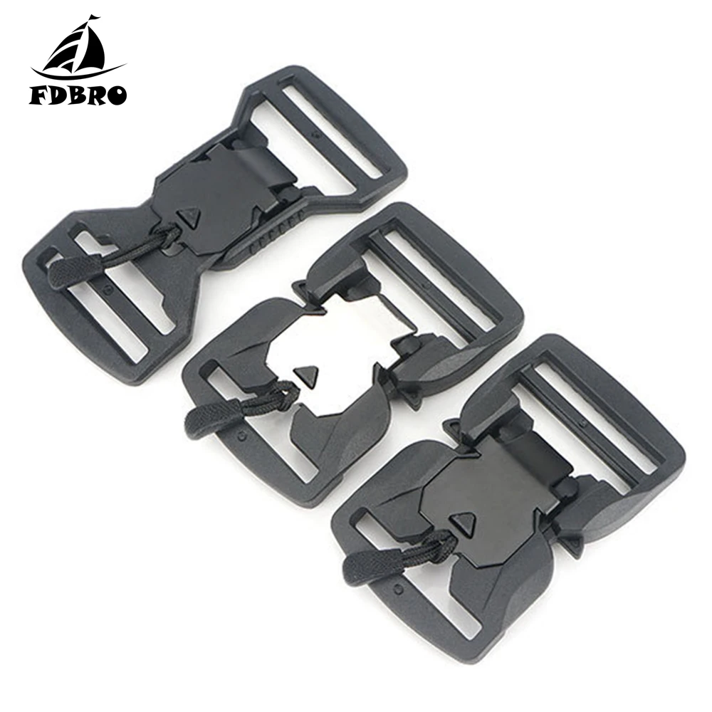FDBRO 2PCS Universal Men Magnetic Buckle Tactical Belt Side Release Buckle Adjustable DIY Belt Buckle Military Accessories