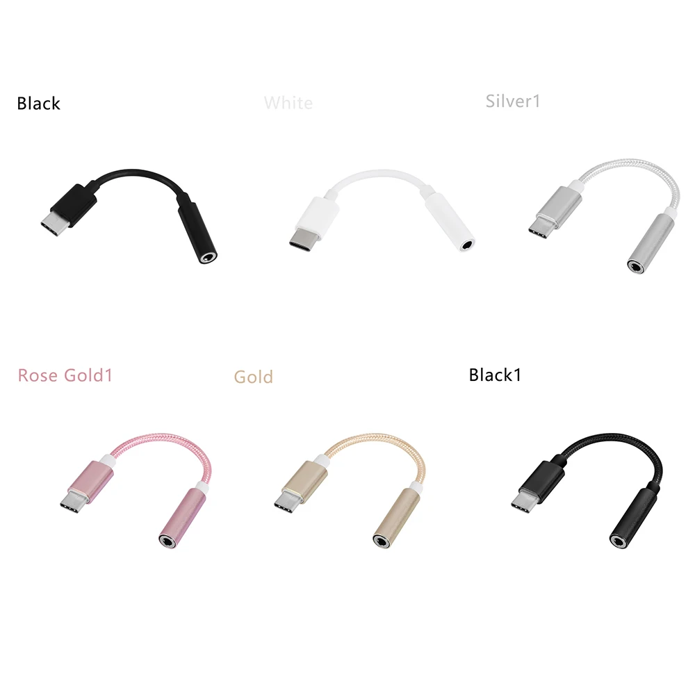Преобразователь для наушников type C USB до 3,5 мм разъем для наушников, аудио кабель адаптер для Huawei Mate 10 P20 Pro Аксессуары для телефонов