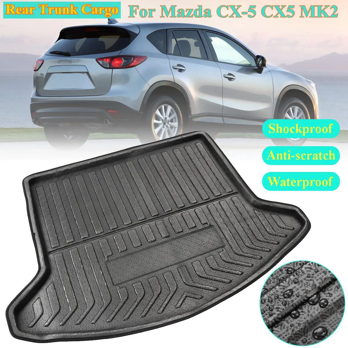 

PE+EVA Rear Trunk Cargo Car styling Interior Accessories Boot Liner Waterproof Mat for Mazda CX-5 CX5 MK2 2017 2018