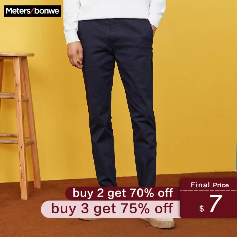 

METERSBONWE Men Pants 2019 Spring Autumn Wild Slim Fit Chinos Fashion Male Brand Trousers