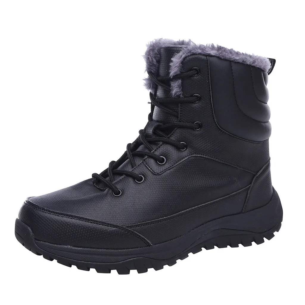 

SAGACE Boots men's fashion outdoor winter cotton shoes warm plus velvet casual men's high to help comfortable snow boots