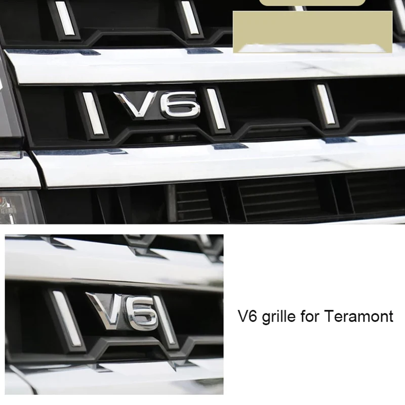 V6 буквы Багажник крыло решетка эмблема для PHIDEON TERAMONT ARTEON MAGOTAN PASSAT PHAETON TOUAREG TIGUANL стайлинга автомобилей стикер