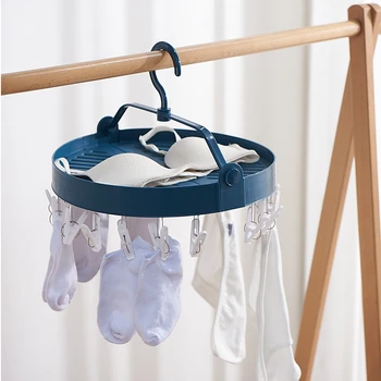 

Round Foldable Hanger Multi-clip Hook Clothes Underwear Socks Storage Home Baby Clothing Drying Rack Organizer Drain Shelf