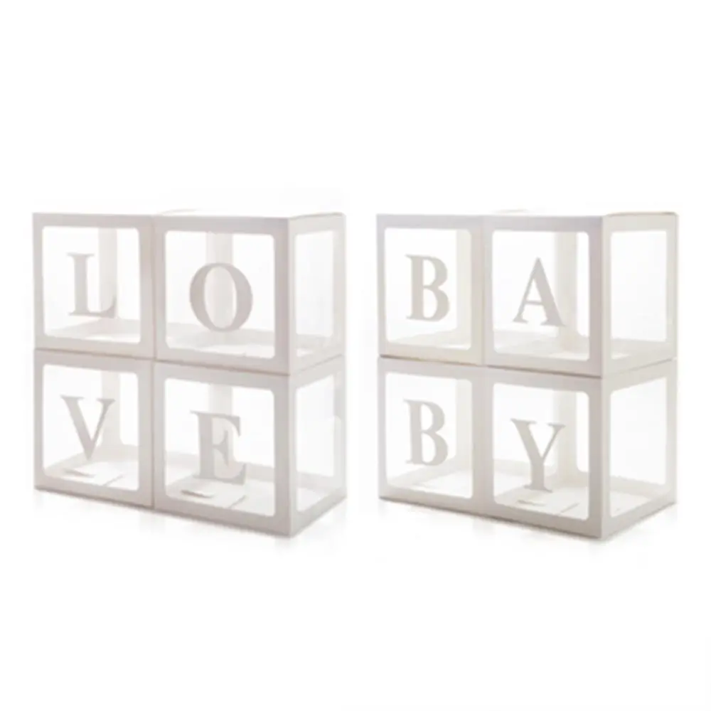 1 шт. LOVE YOU BABY Cube прозрачные коробки латексный воздушный шар упаковочная коробка креативная коробка с буквами день рождения для украшения детского душа