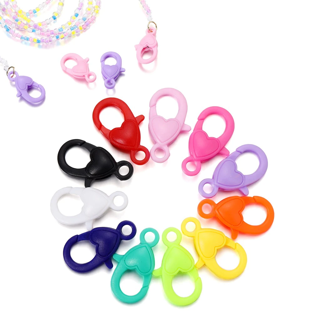 20/50Pcs/Bag Plastic Lobster Clasps Hook Clips Colorful Lanyard Snap Hooks Connectors For DIY Backpack Key Rings Chains Supplies