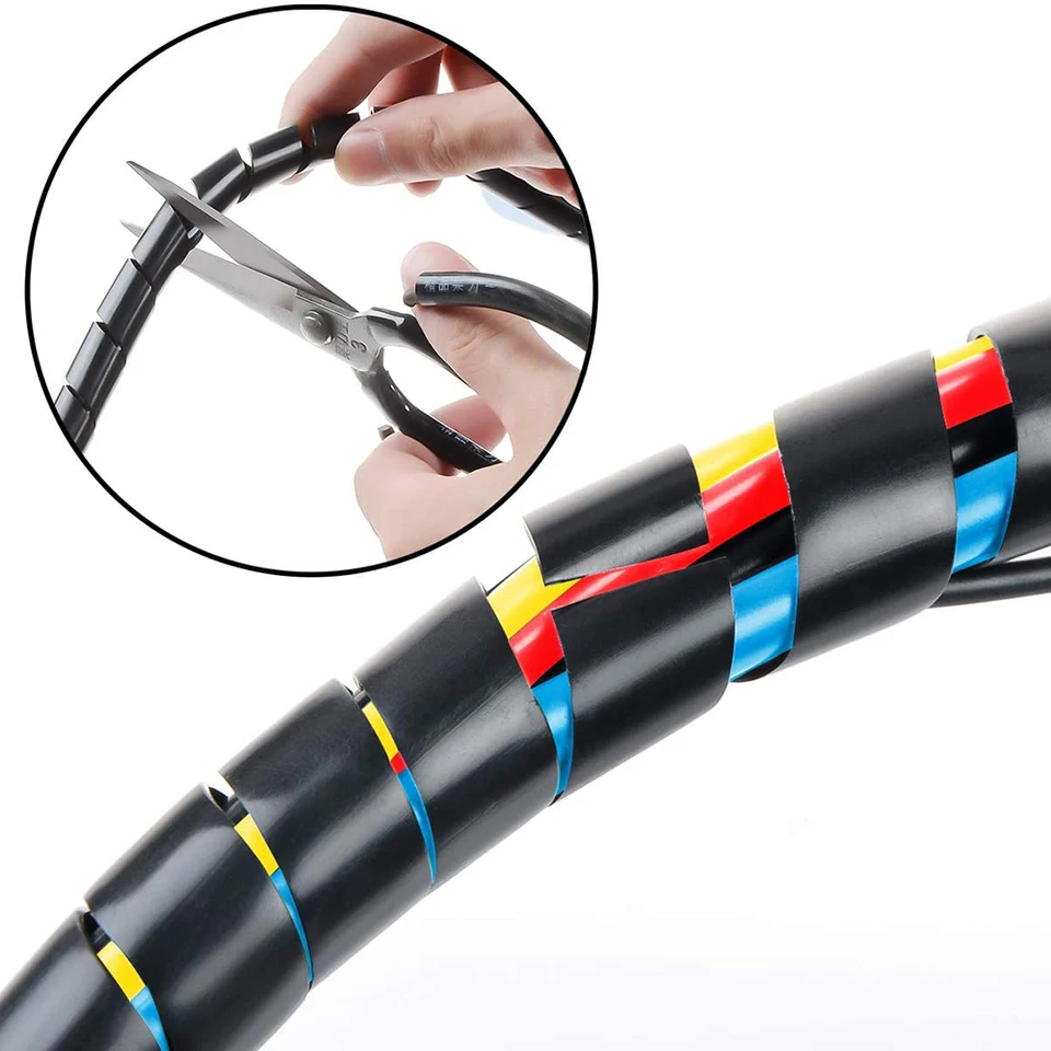 Nihcora 6Pcs 1M E-Bike Cable Pipe Protection Spiral Wrap