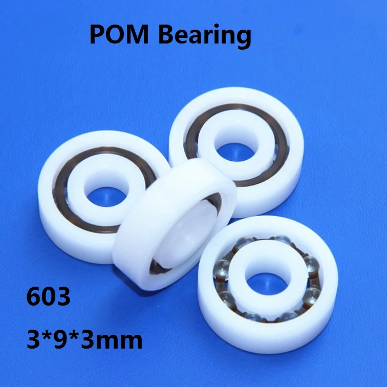 

10pcs/50pcs POM bearing 603 3*9*3mm Plastic ball bearings with Glass balls Nylon Cage deep groove 3×9×3mm