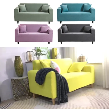 

Solid Color Corner Sofa Covers For Living Room Elastic Spandex Slipcovers Couch Cover Stretch Sofa Towel For Home Living