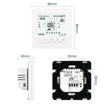 

New 16A08-5BB-WIFI Intelligent Thermostat Electric Heating Wireless Thermostat Blue Light