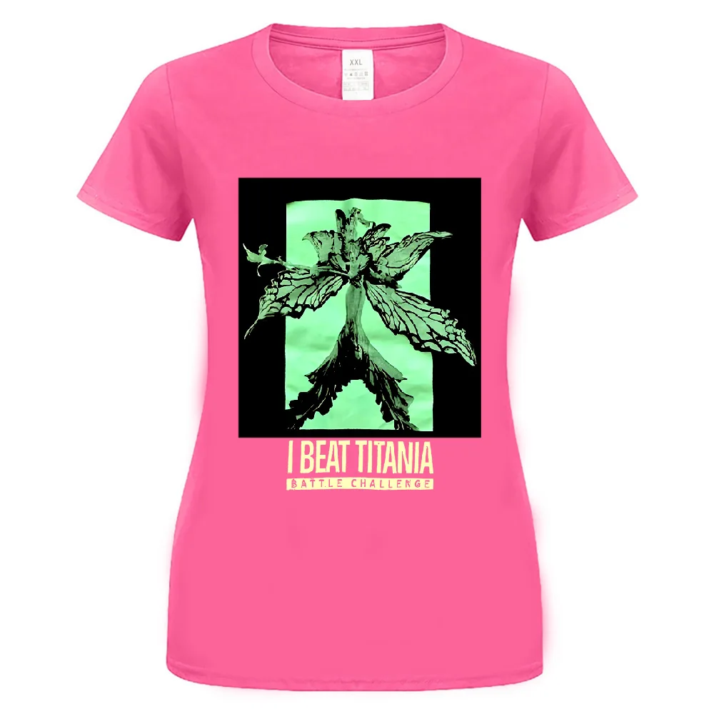 E3 "I Beat Titania" Final Fantasy 14 Xiv битва спортивная рубашка средняя Harajuku футболка - Цвет: women pink