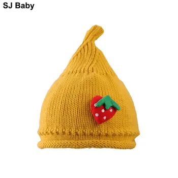 

Baby Beanies Cap Knitted with Cartoon Doll Infant Baby Girls Hat Soft Winter Warm Pointy Caps For Toddler Boys Cute Newborn Hats