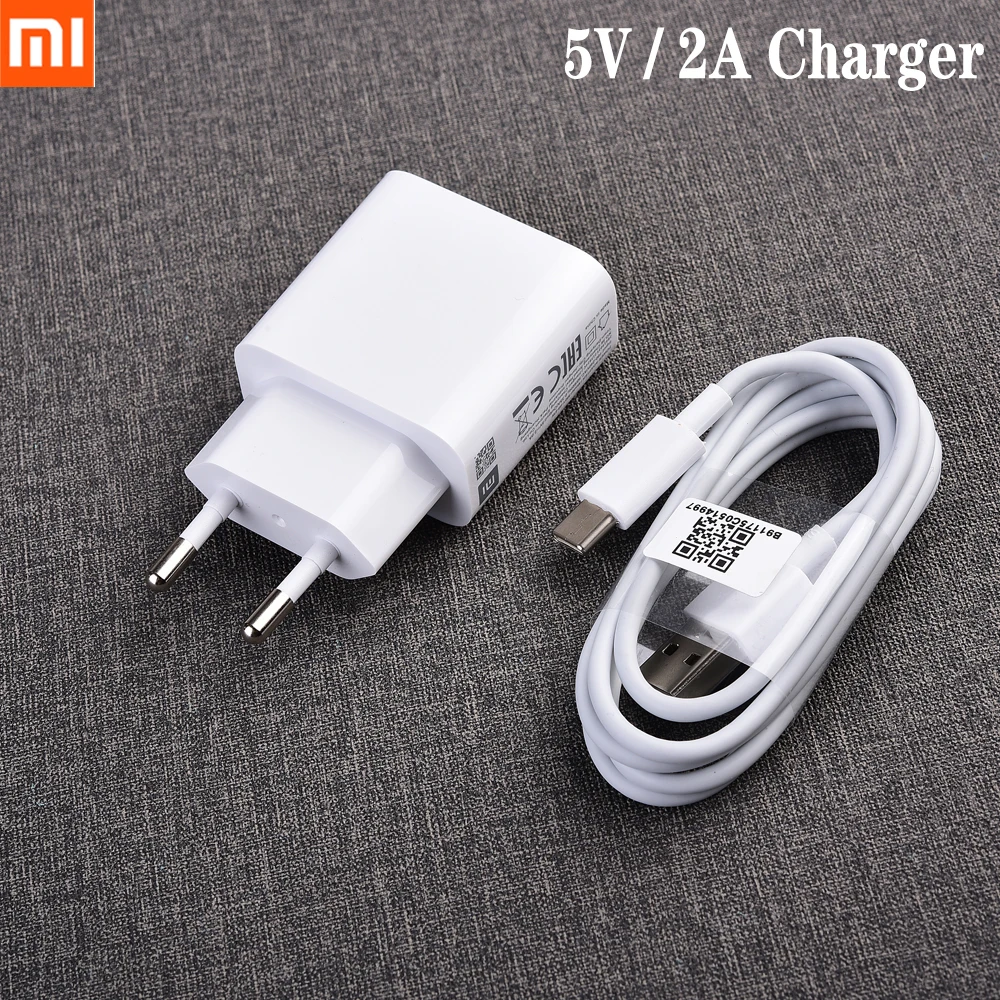 Зарядное устройство USB XIAOMI с вилкой для ЕС/США 5 В 2 А кабель micro usb type-c xiaomi mi 9 8 CC9 CC9e 9T