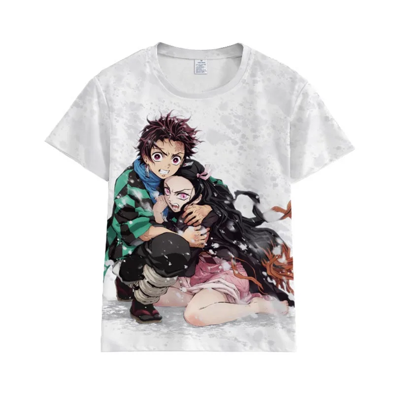 Мультфильм Аниме Kamado Tanjirou Demon Slayer Kimetsu No Yaiba унисекс футболка крутая Мода Стиль