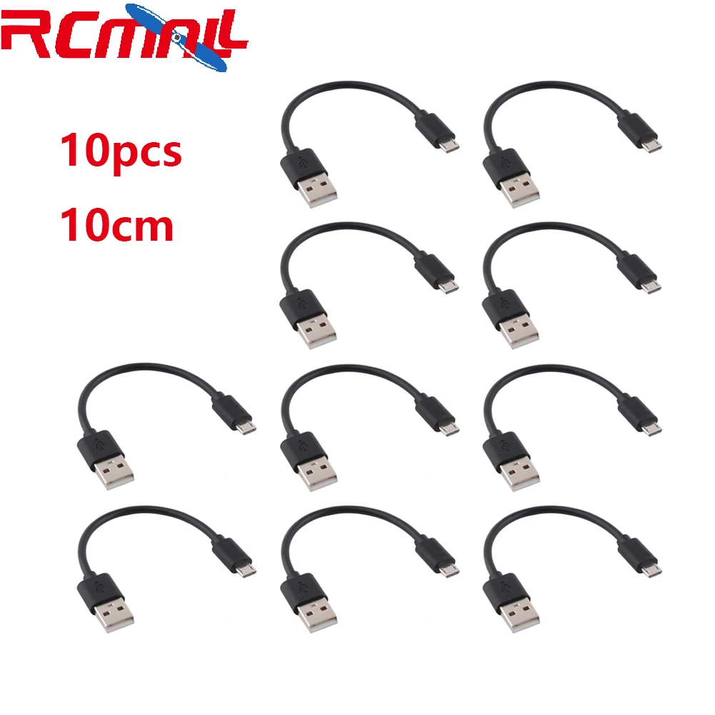 RCmall 10Pcs TPE Micro USB Cable OD 3.8mm 10cm Length for Micro:bit Microbit Board 10pcs lot functionable io expansion board breakout adapter shield for kittenbot micro bit microbit diymall