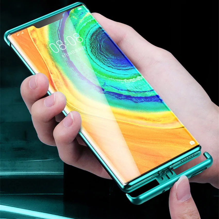 Чехол-накладка для huawei mate 30 Pro, алюминиевая металлическая рамка, жесткие прозрачные чехлы с закаленным стеклом для huawei mate 30, чехол Funda