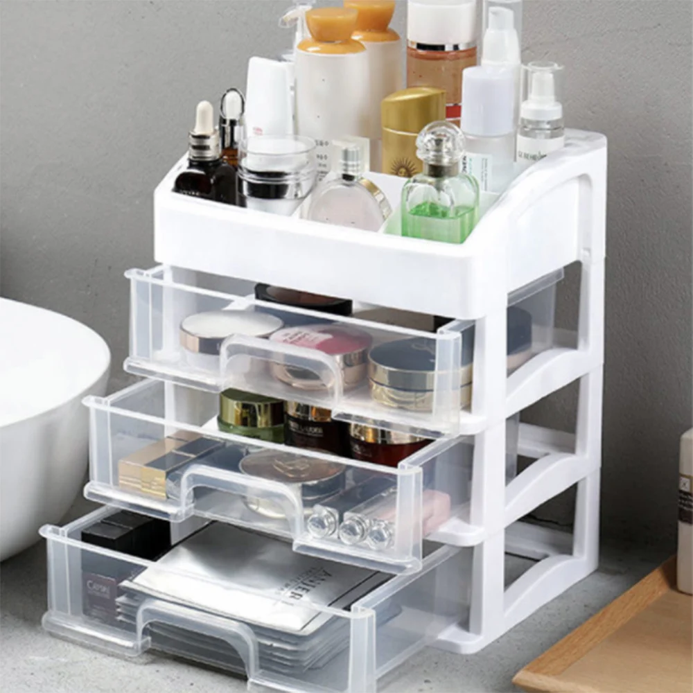 Jewelry Container Make Up Case Makeup Brush Holder Organizers Box Organizer Drawers Plastic Cosmetic Storage Rack | Дом и сад
