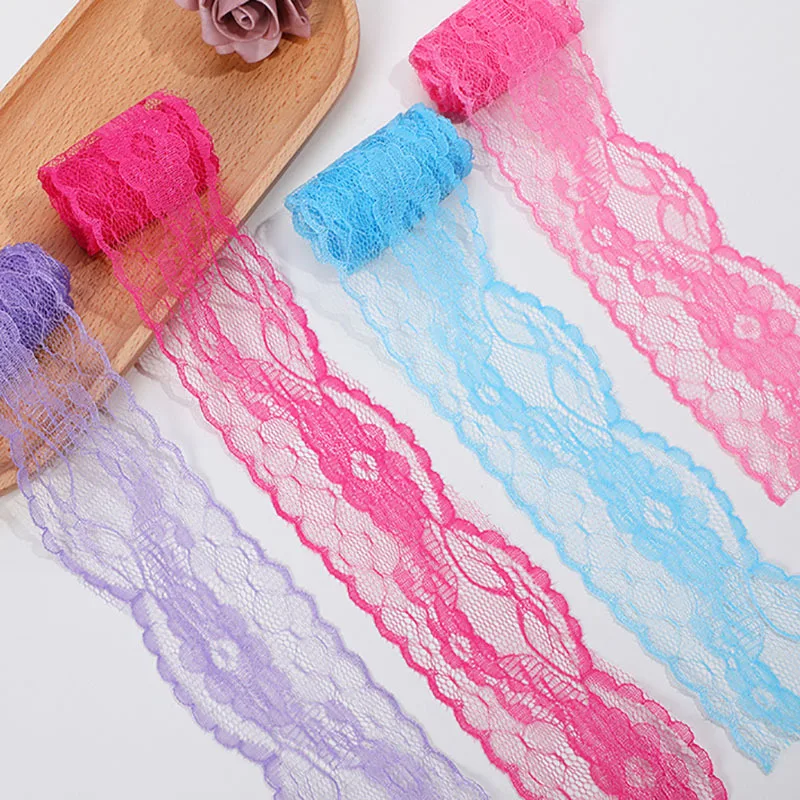 

10 Yards/DIY Coloured Lace Webbing for Sewing Accessories 55MM Width Trim Fabric Garment Decorative Lace Gift Packing Ribbon