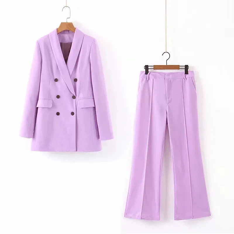 

Women suits pants suit 2019 autumn new solid color long-sleeved suit jacket female Office set Casual pants Two-piece set