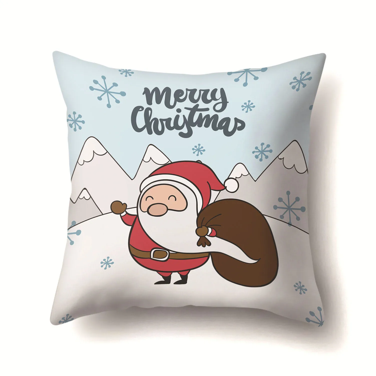 Рождественская наволочка для подушки с Санта Клаусом и снежинками, декоративная подушка для дома, спальни, дивана, кровати, полиэфирная наволочка, 40543 - Цвет: 2BZ-40543-307