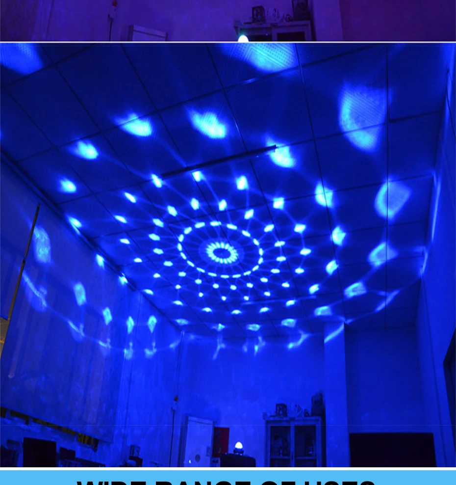 Christmas LED Disco Light Soundlights Party Lights Disco Ball Sound Activated Strobe DJ Stage Lamp For Home Halloween Projector