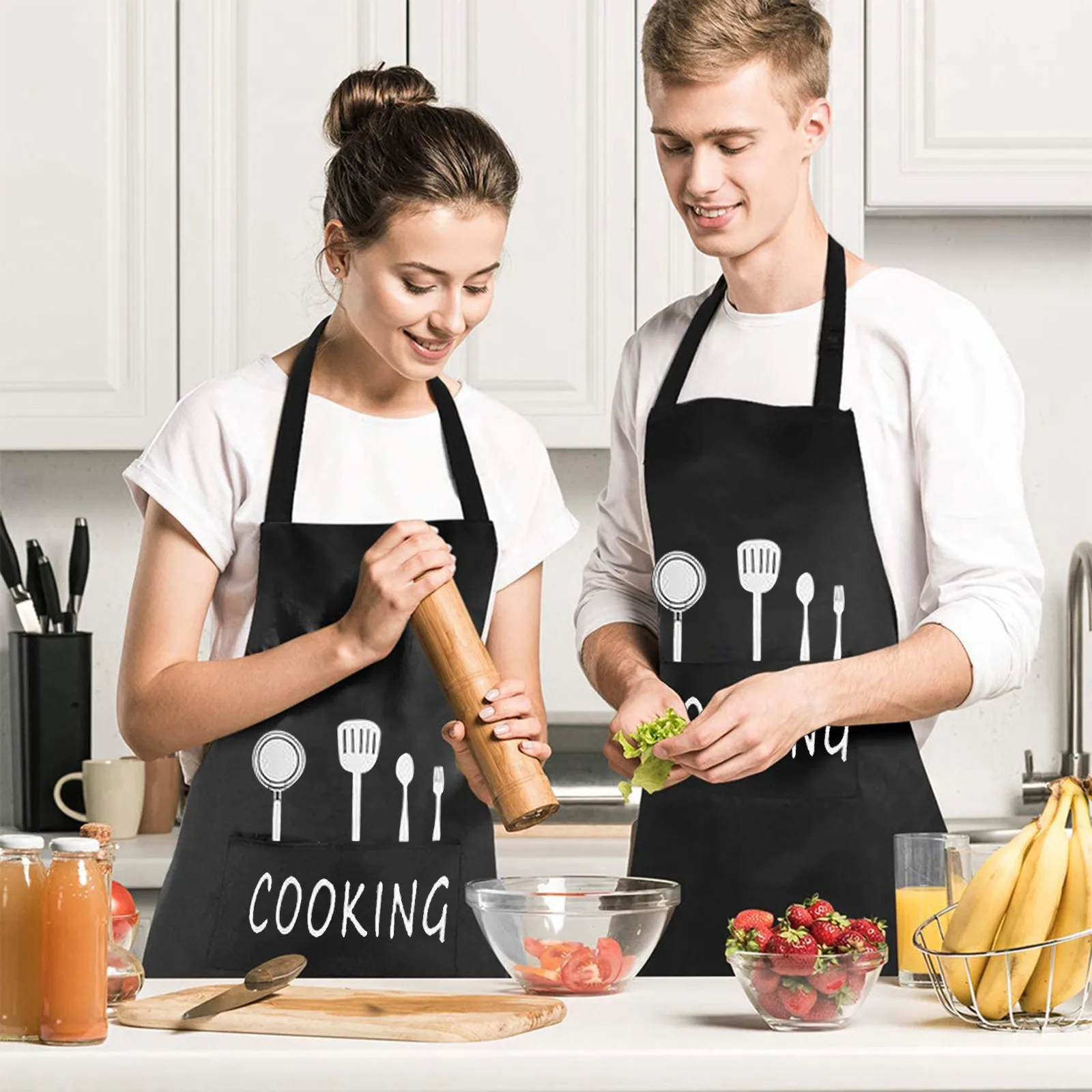 Delantal antisuciedad de cocina con estampado Simple y pequeño para mujer, accesorios de cocina, monos para cafetería, restaurante, tienda de flores #3s