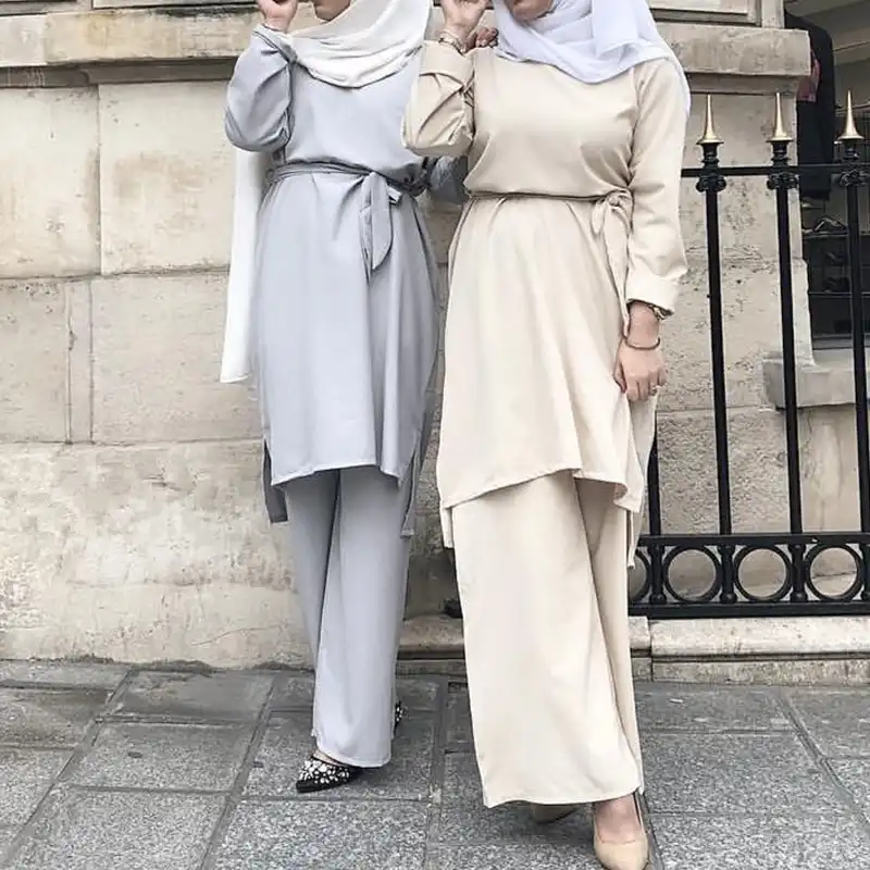 Women Sport Hijab Dress 2 Pieces Set Abaya Dubai Muslim Tops Ensemble Femme Pantalon Uae Oman Pakistan Turkish Islamic Clothing Aliexpress
