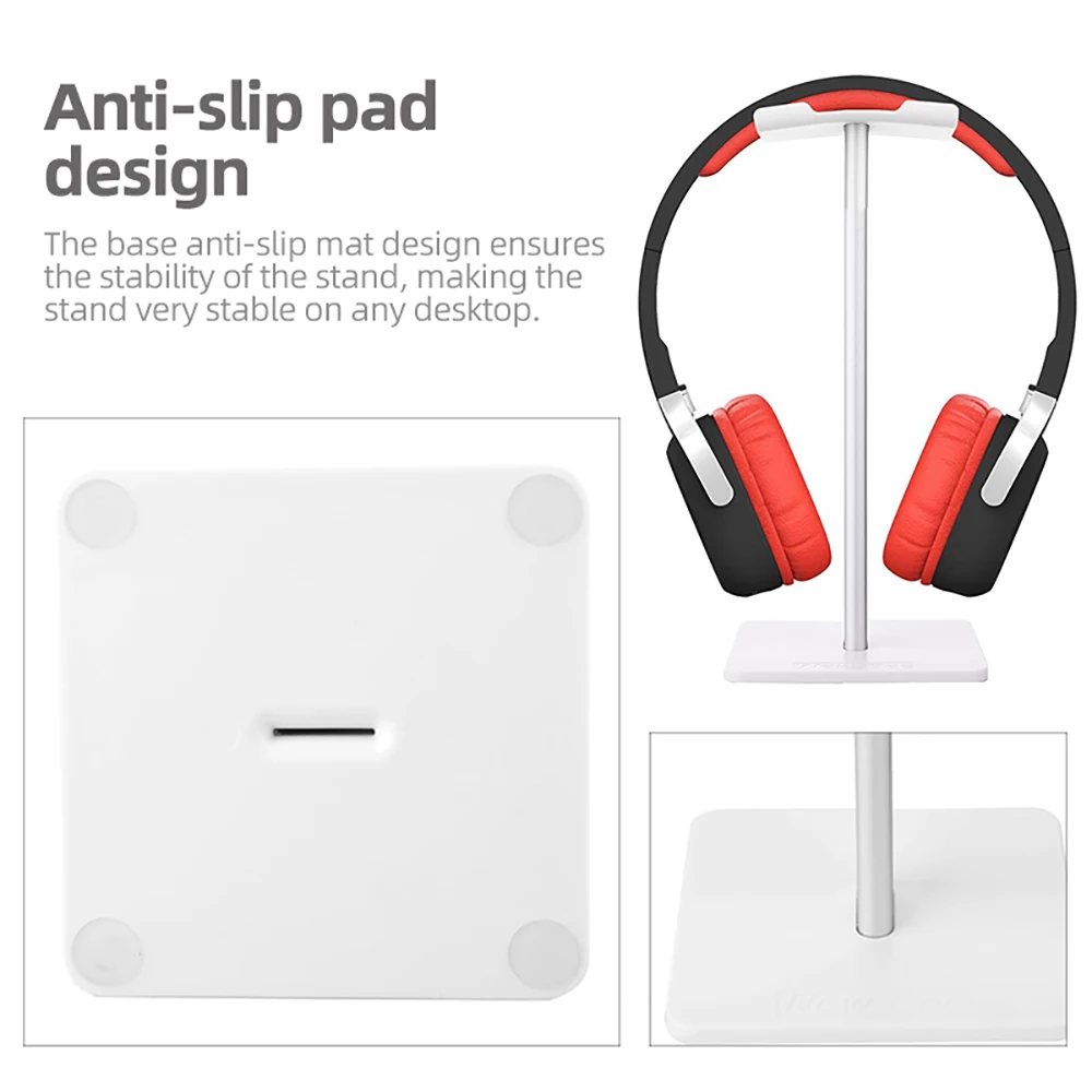 Universal Headphone Stand Anti-slip Base Headsets Holder with Aluminum Metal Soft TUP Earphone Accessories for Mpow H21 H12 H5 (8)
