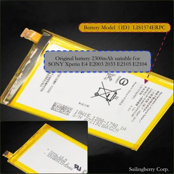 

2300mAh original battery suitable for SONY Xperia E4 /E2003 /E2033 /E2015 mobile with battery model LIS1574ERPC