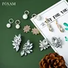 POXAM Korean Statement Black Crystal Earrings For Women Geometric AAA Zircon Hot Sell Stud Earrings 2022 Female Fashion Jewelry ► Photo 3/6