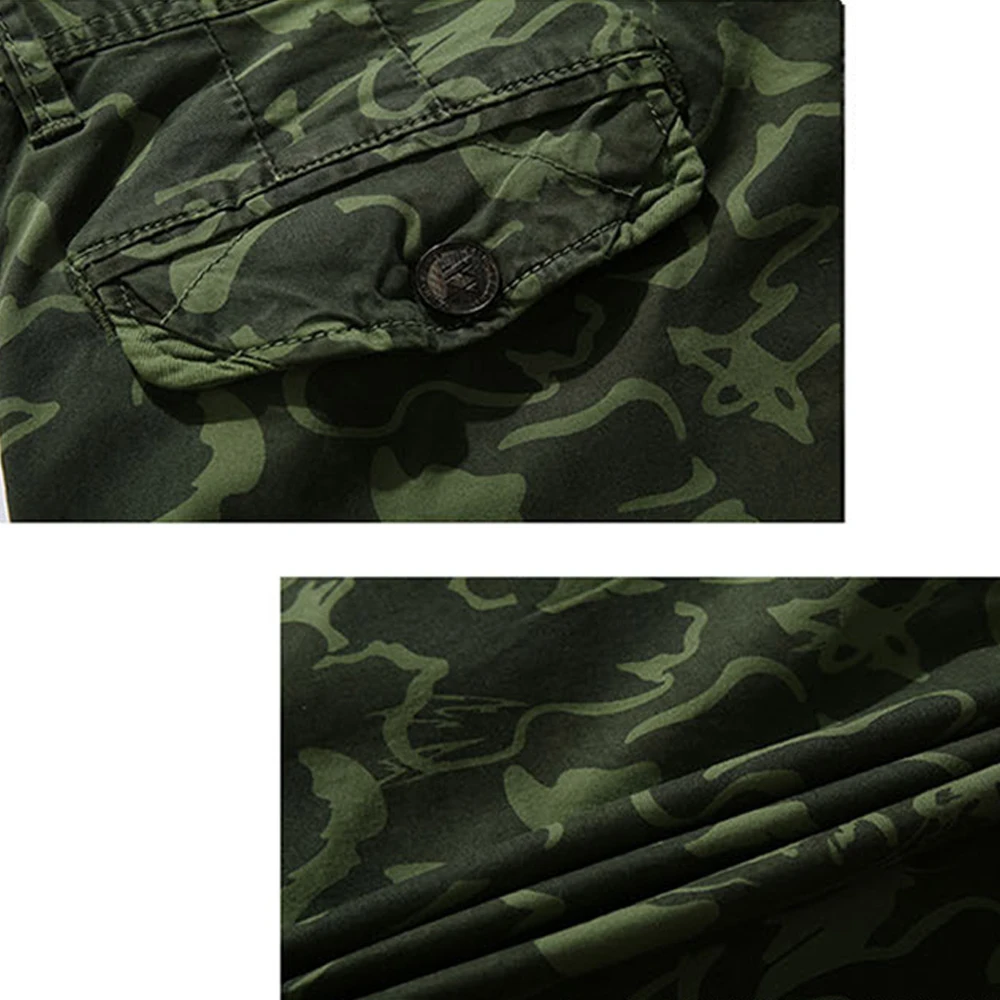 Summer Camouflage Camo Cargo Shorts Men  2020 New Mens Pocket Zipper Casual Shorts Male Loose Work Military Shorts Ropa Hombre