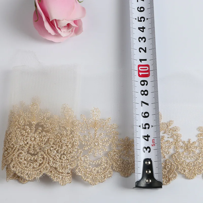 3 Yards Gold Embroidery Lace Trim DIY Craft Sewing Supplies Skirt Hem Decoration Accessories Dolls 15cm lace sewing supplies lace sewing accessories lace garment accessories lace accessories lace decoration clothing craft accessories