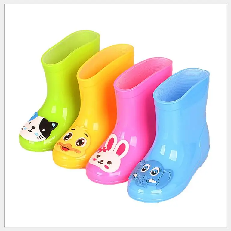 Kids Children Rain Shoes PVC Mid-Calf Baby Rainboots Kids Rubber Shoes Boys Girls Waterproof Anti-Slippery Water boots y03