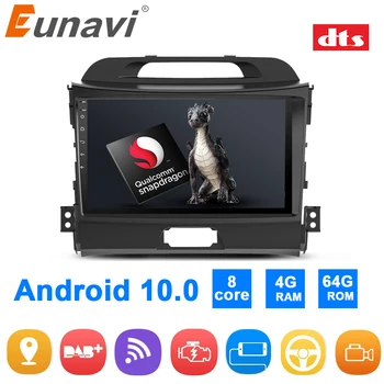 

Eunavi DSP HIFI Android 10 Car Radio For KIA Sportage 2011 2012 2013 2014 2015 Multimedia Audio Player 4G 64GB GPS 2 Din DVD NO