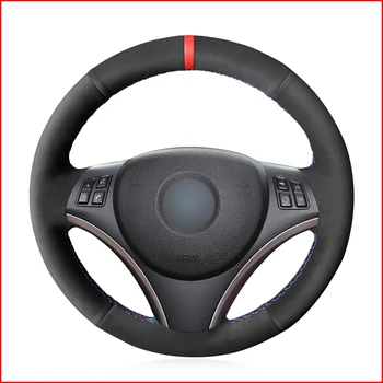 

Black Suede Hand Sew Steering Wheel Cover for BMW E90 E91 E92 E93 X1 E84 E87 E81 E82 E88 Accessories