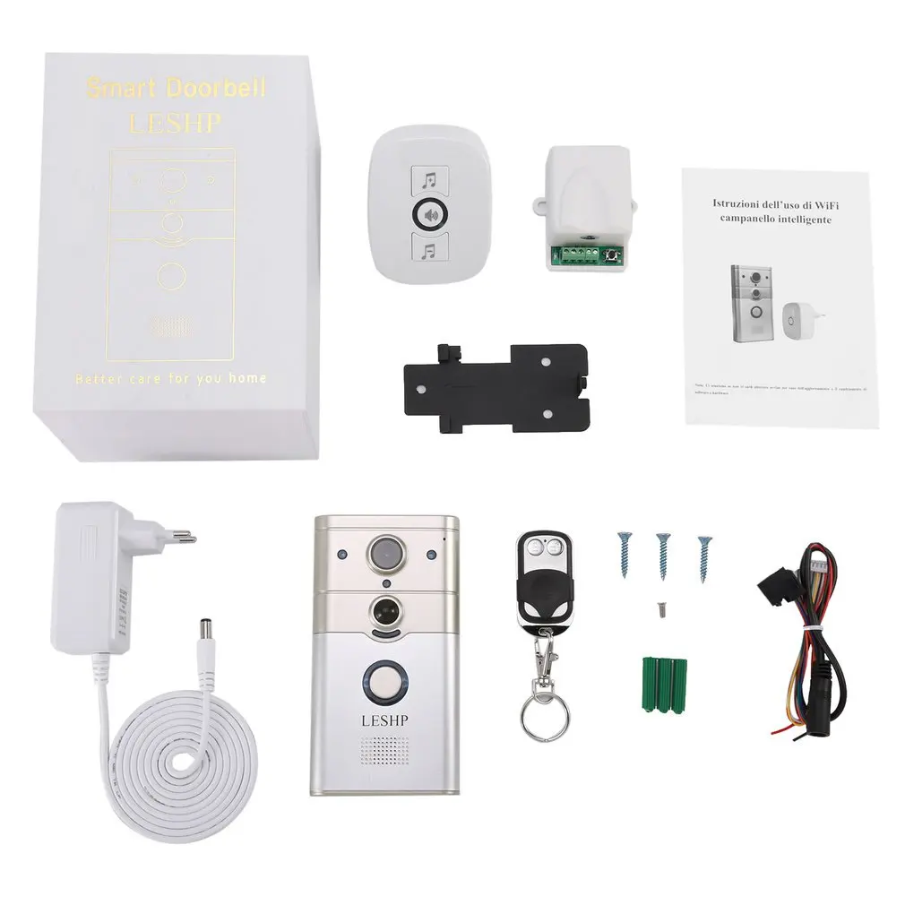 

Wireless WIFI Video Doorbell HD Intercom Visible Monitor Night Vision Intelligent Doorbell PIR Motion Detection Remote Control