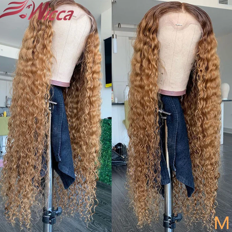 

Colored Blonde Curly 13X4 Lace Front Human Hair Wigs Pre Plucked 180% Brazilian Lace Frontal Wigs Remy Curly Hair For Women