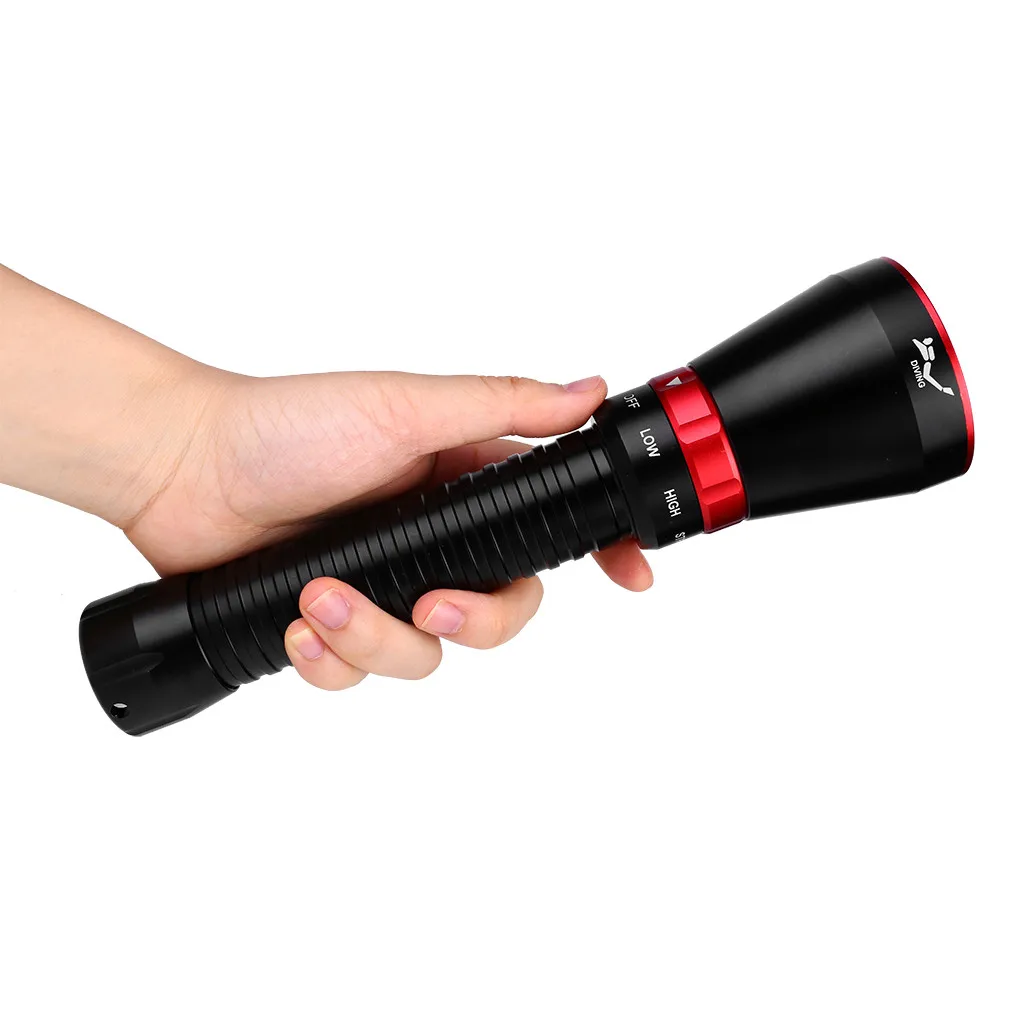 Safety Waterproof 7x T6 LED Scuba Diving Flashlight Underwater 100M Torch 26650 Battery Led Ultra Bright torch lampka rowerowa