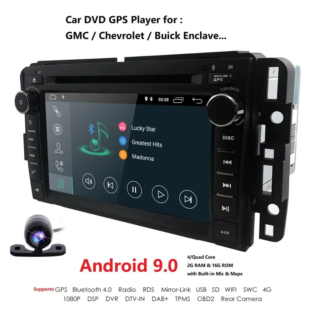 Discount Ossuret 2DIN Car Stereo DVD Player for GMC Chevy Silverado 1500 2012 GMC Sierra 2011 2010 7 inch Touch Screen Quad Core DAB DSP 1